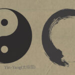 The Yin-Yang and the Ensō circle side by side, symbolizing the Taoist and Zen views of balance, emptiness, and unity.