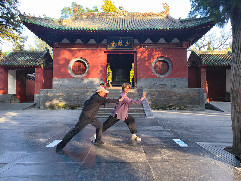 Bharu training with a master at Shaolin Temple Henan China — Zen Buddhism and Qigong practice at Aknanda