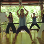 Modern Shaolin Qigong practice: the 14 Jewels in Ma Bu stance, led by Bharu at an Aknanda teacher training in Nosara, Costa Rica